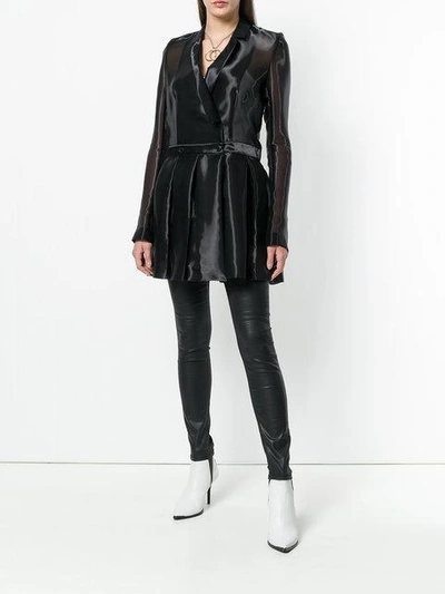 Shop Helmut Lang Iridescent Button Up Coat In Black