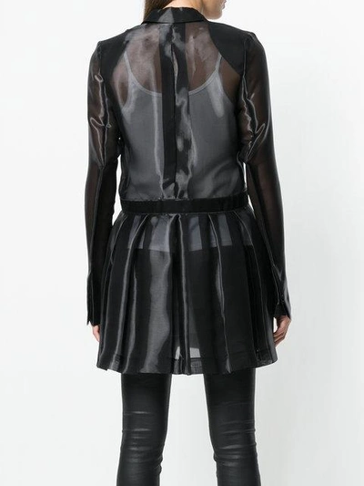 Shop Helmut Lang Iridescent Button Up Coat In Black