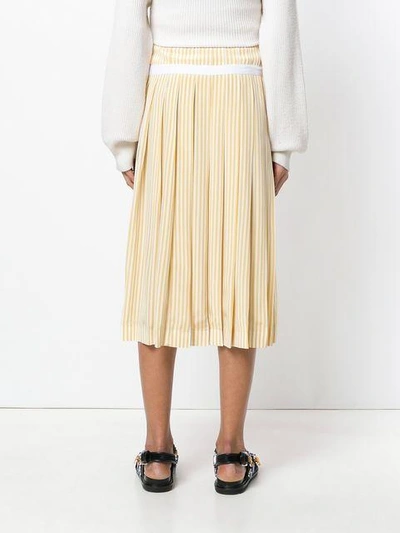 Shop Joseph Striped Pleated Skirt In 0712 Custard