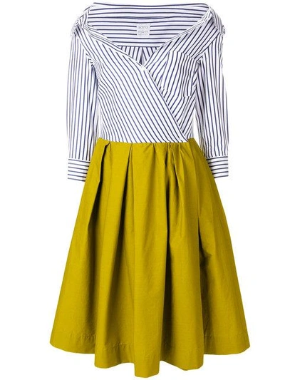 Shop Sara Roka Contrasting Striped Bardot Dress