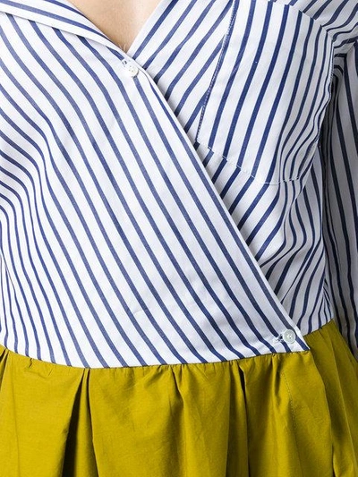 Shop Sara Roka Contrasting Striped Bardot Dress