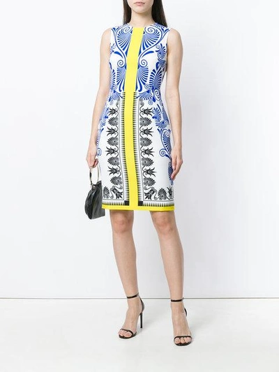 Shop Versace Printed Fitted Dress