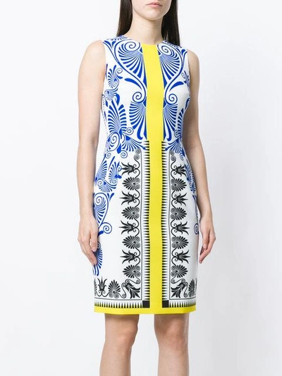 Shop Versace Printed Fitted Dress
