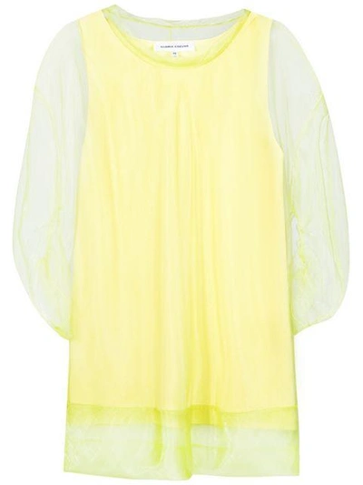 Shop Gloria Coelho Puff Sleeves Blouse In Yellow