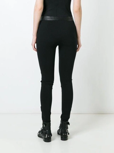 Shop Philipp Plein Leggings Mit Wachs-effekt In Black