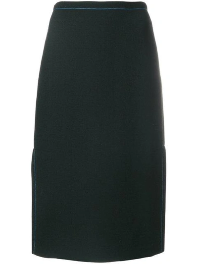 Shop Marni Stitch Detail Skirt In Black