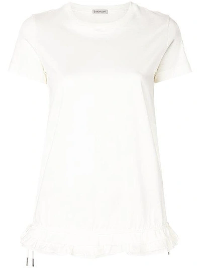 Shop Moncler Ruffle Detail T-shirt - White