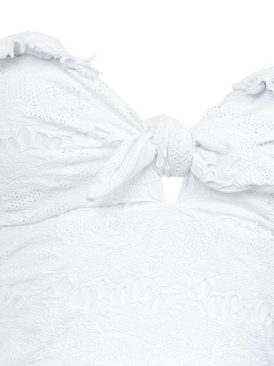Amir Slama Texture Ruffled Swimsuit In White
