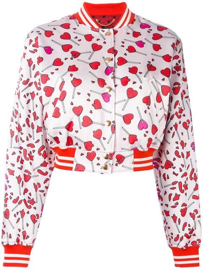 heart print bomber jacket