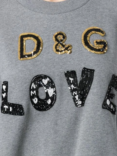 Shop Dolce & Gabbana D&g Love Jumper In Grey