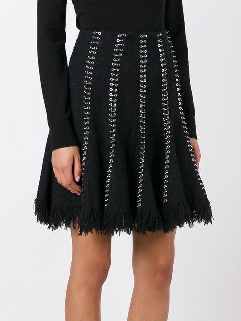 Alexander Wang Embellished Skirt With Cotton And Virgin Wool In Black ...