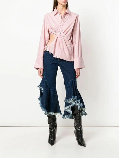 Shop Marques' Almeida Marques'almeida Cut-out Detail Shirt - Pink & Purple