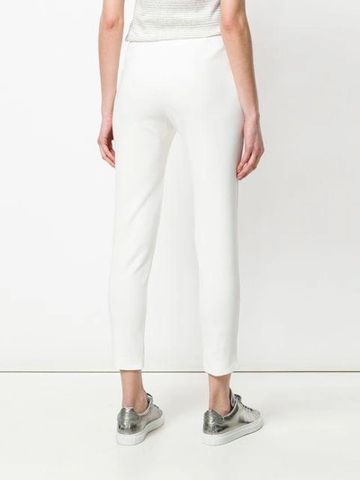 Shop Le Tricot Perugia Cropped Fitted Trousers In White