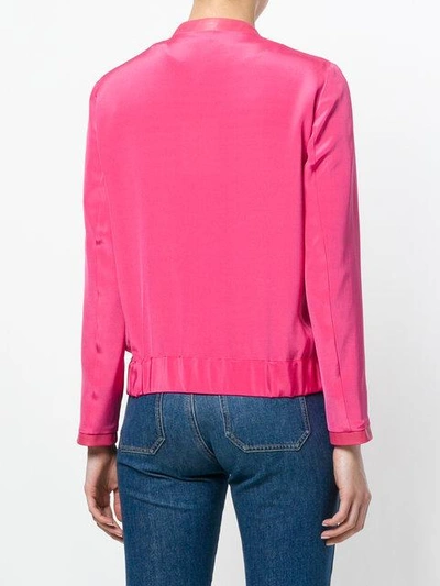 Shop Max & Moi Button Bomber Jacket In Pink
