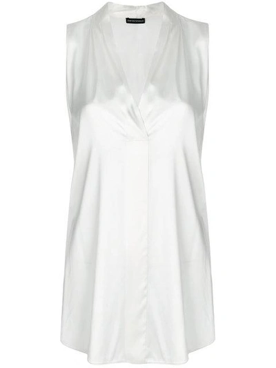 Shop Emporio Armani Sleeveless Tunic - White