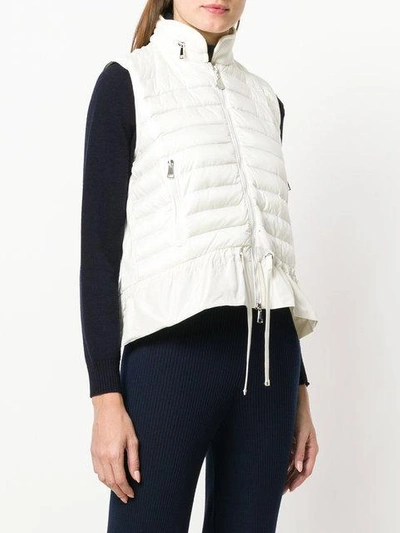 Shop Moncler Zipped Padded Gilet - White