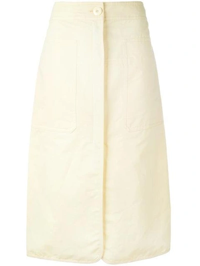Shop Marni Apron Midi Skirt - Yellow