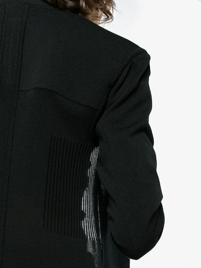 Shop Rick Owens Collarless Knitted Jacket In Black