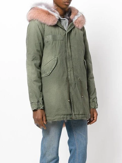 Shop Mr & Mrs Italy Trimmed Hood Mid Parka In Green
