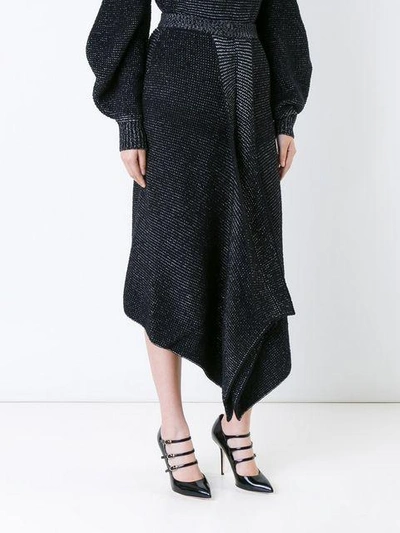 Shop Stella Mccartney Asymmetric Knit Skirt In Black