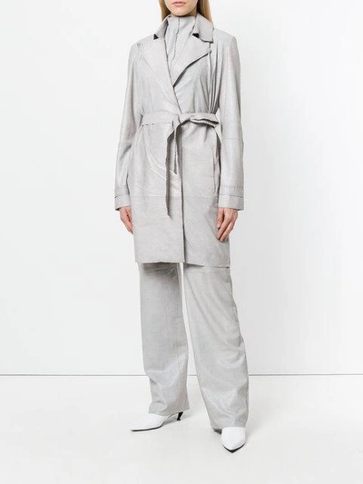 Shop Vanderwilt Belted Midi Coat In Grey