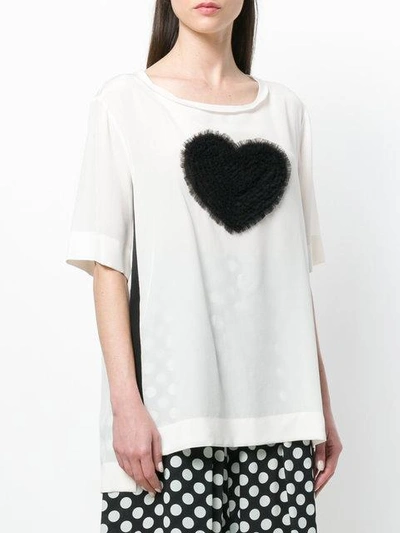 Shop Rossella Jardini Tulle Heart T-shirt In White