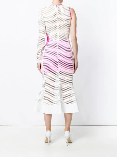 Shop David Koma Asymmetric Flared Dress In White