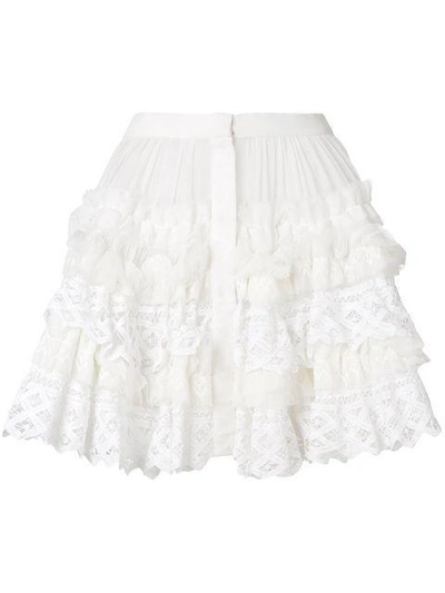 Shop Wandering Ruffle Tulle Skirt - White
