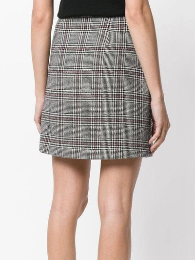 Shop Carven Check Mini Skirt - Grey