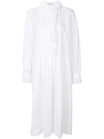 Shop Sonia Rykiel Pleated And Crochet Trimmed Dress - White
