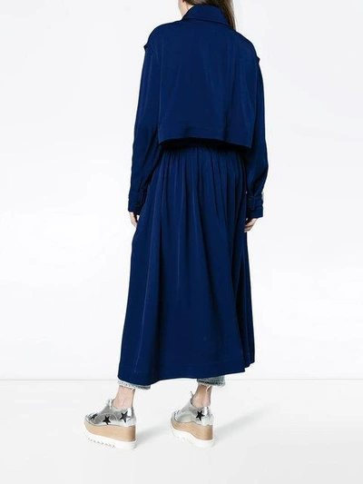 Shop Stella Mccartney Elasticated Waist Trench Coat In Blue