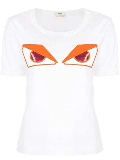 Shop Fendi Appliqué T In White