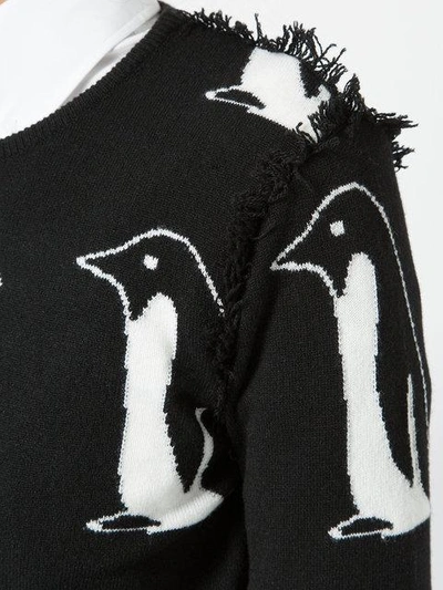 Shop Thom Browne Cashmere Penguin Print Top