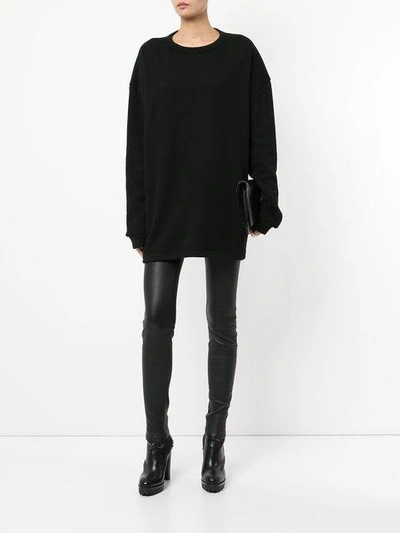 Shop Ann Demeulemeester Dominic Sheer Detail Sweatshirt In Black