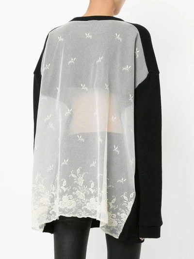 Shop Ann Demeulemeester Dominic Sheer Detail Sweatshirt In Black