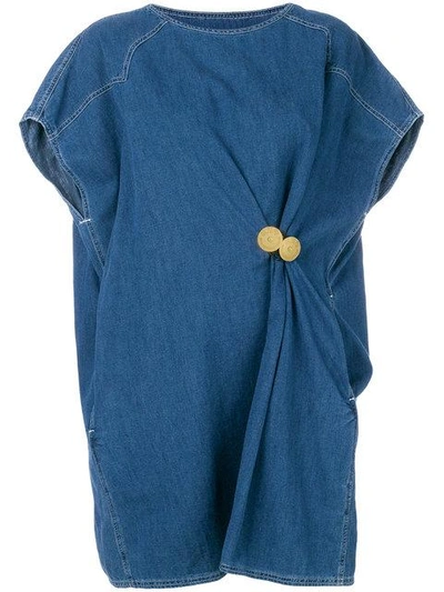 Shop Mm6 Maison Margiela Oversized-t-shirt-kleid In Blue