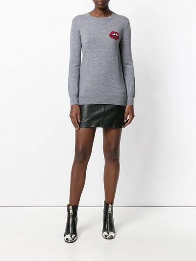 Shop Markus Lupfer Natalie Embroidered Jumper In Grey