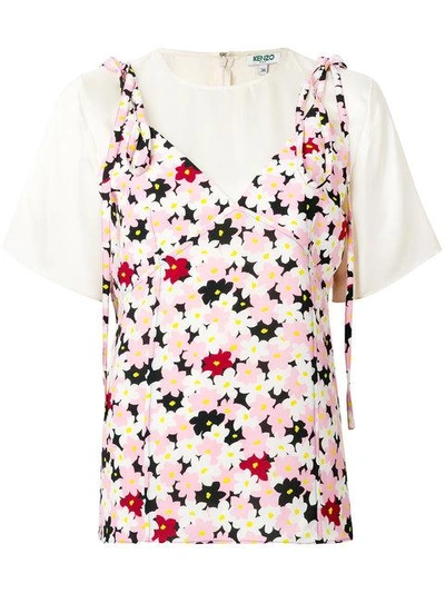 Shop Kenzo Floral Layered Top In Multicolour