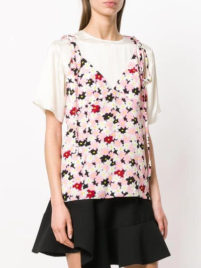 Shop Kenzo Floral Layered Top In Multicolour