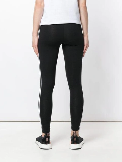 Adidas Originals Black 3-stripes Leggings In Black