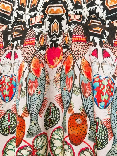 Temperley London Printed Plunge Neck Dress In Multicolour