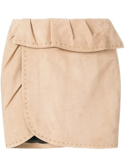 Shop Iro Studded Wrap Skirt In Neutrals