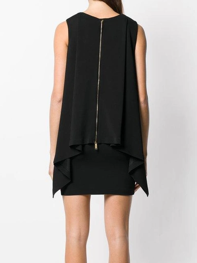 Shop Dsquared2 Fitted Cape Style Dress In Black