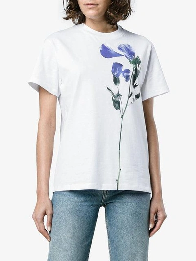 Shop Golden Goose Flower Print T In White