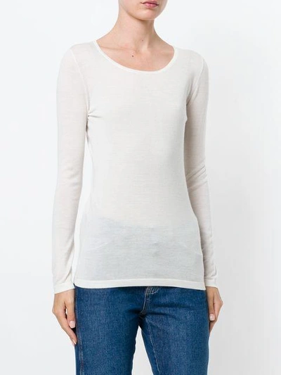 Shop N•peal Superfine Round Neck Sweater In White
