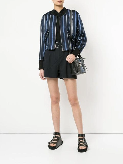 Shop 3.1 Phillip Lim / フィリップ リム Zipped Striped Bomber Jacket In Blue