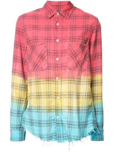 Shop Amiri Faded Plaid Flannel Shirt