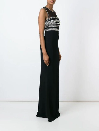 Shop Roberto Cavalli Embellished Evening Dress In Black