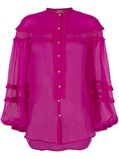 Shop N°21 Sheer Frill Blouse In Pink