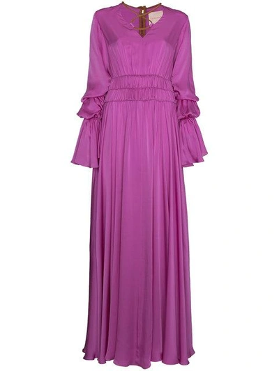 Shop Roksanda Magenta Silk Ansari Dress In Pink